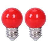 moctuntyrp 2X E27 3W 6 SMD LED Energiesparlampe Globe Light Lampe AC 110-240V, Rot