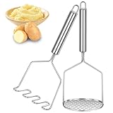 Dachiy Kartoffelstampfer 2 Stück, Kartoffelstampfer Edelstahl 24,5 Cm Kartoffel Stampfer Küche Potato Masher Professioneller Kartoffelstampfer Küchenwerkzeug