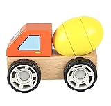 Iwood Holzbau-Set: Montierbar und zerlegbar, Fahrzeug zum Zusammenbauen: Betonmischer, Mehrfarbig, einzigartig (13017)