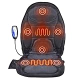 VEVOR Massagesitzauflage 3800U/min Massageauflage 5 Modi Massagesessel Massagesitz mit 6 vibrierenden Massagemotoren (4 für den Rücken, 2 für die Hüften) Massagestuhl Linderung von Müdigkeit Stress