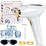 NIKYJM IPL Geräte Haarentfernung Laser mit Kühlfunktion, 600-1200nm Wellenlänge, 9 Energiestufen mit HR/SC/RA Funktion, IPL Haarentfernungsgerät Damen/Herren, 2 Aufsätze