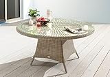 Destiny Gartentisch Luna Ø150x75 cm, Polyrattan, Natur meliert