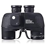 ETZRYSYB Teleskop 10X50 Fernglas Zoom Entfernungsmesser Jagd HD Marine Kompass Teleskop Okular Wasserdicht Stickstoff Schwarz