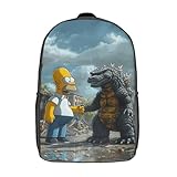 OSBELE Kinderrucksack,Simpson Rucksack Kinder,Kita Rucksäcke,Schulrucksack,The Simpsons Schultaschen Teenager,Leichtgewicht Wanderrucksack Kinder 17inch