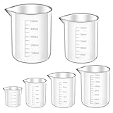 Messbecher Set 6 Stück Measuring Cups, Messbecher 25ml 50ml 100ml 150ml 250ml 500ml, Präzisions Hitzebeständig Messbecher Kunststoff Ml Messbecher mit Skala, für Labor Küche Waschmittel Chemikalien