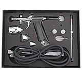 Airbrush Kit, Mehrzweck Schwerkraft Airbrushpistole System Set 0,3 mm 0,5 mm 0,8 mm Nossles Cups Set Kit