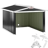 Gardebruk® Mähroboter Garage 86x100x63cm Satteldach Metall Witterungsbeständig 4X Erdanker Carport Rasen Garten Anthrazit