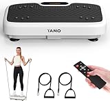 YAMO Vibrationsplatte mit Leisem Motor | 99 Vibrationsstufen + 5 Trainingsprogramme | Fettbrennung & Ganzkörpertraining | Kompakte Größe mit Fernbedienung | Fitnessgeräte für Zuhause