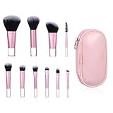 10 Stk Reise Pinselset Makeup,Mini Make up Pinsel Set mit Aufbewahrungstasche,Professionelles Pinselset Makeup,Tragbarer Schminkpinsel Set Kosmetikpinsel zum Bürsten Wimpern Lidschatten Kontur Rouge
