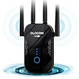 QLOCOM 2024 Neuestes WLAN Verstärker 1200Mbit/s WLAN Repeater, Internet Verstärker Dualband 5GHz & 2.4GHz Unterstützung WPS, Kompatibel zu Allen WLAN Geräten