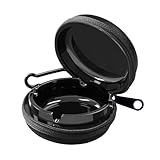 FEMONGY taschenaschenbecher geruchsdicht, reiseaschenbecher,taschen aschenbecher, taschenaschenbecher für unterwegs,Lässt sich leicht öffnen,großes Fassungsvermögen,geeignet für Reisen(Reines Schwarz)