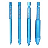 4-teiliges Steinbohrer-Set für Beton, Glas, Marmor, Fliesen und Aluminiumlegierung. Blaue Hartmetall-Bohrer in 4 verschiedenen Größen für präzise industrielle Lochplatzierung