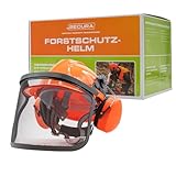SECURA Premium Forsthelm mit Visier und Gehörschutz | Schutzhelm Kettensäge | Forstschutzhelm Sicherheitshelm EN 397