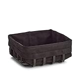 Zeller 27433 Brotkorb m. Beutel, Metall/Baumwolle, schwarz, ca. 22 x 22 x 9 cm