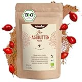 Hagebuttenpulver Bio 1000g | ganze Hagebutte gemahlen | fruchtiges, süß-würziges Aroma | 100% Bio Hagebutten Pulver in Rohkostqualität | vom Achterhof