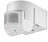 Goobay 95175 Infrarot Bewegungsmelder für Innen & Aussen 180° Pir Sensor LED Leuchte drehbar & neigbar Wand Aufputz Montage 12m Reichweite Weiß