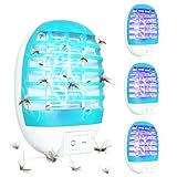 Mückenlampe 4 Stück Insektenvernichter Elektrischer, Elektrischer Mückenschutz Steckdose UV-Licht Elektrisch Insekten Mückenfalle, Mückenvernichter Lampe mit Nachtlicht für Mücken