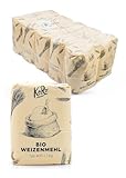 KoRo - Bio Weizenmehl Typ 405 10 x 1 kg - feines Mehl zum Backen, Kochen und mehr - universell einsetzbar - aus biologischer Landwirtschaft