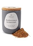 POTLUCK Gewürzfreunde | Mediterranes Kräutersalz | Gewürzmischung im Keramiktopf | 70g | Vegan, glutenfrei und mit natürlichen Inhaltsstoffen