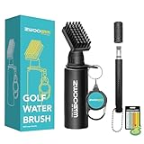 ZWOOGYM Pro Golfschläger-Reiniger-Set, Wasserbürste mit Halterungsclip und 118 ml Flasche, Golfrillenschärfer, geeignet für U- und V-Nuten (Black Brush+ Groove Sharpener)