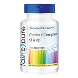 Fair & Pure® - Vitamin K Complex K1 & K2-120 vegane Kapseln - Großpackung für vier Monate