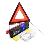 KFZ-Verbandtasche inkl. Warndreieck und Warnweste nach aktueller DIN 13164:2022 | Gültig für 2025 | Verbandkasten/Erste Hilfe Set für PKW/Auto/Motorrad | schwarz | langes Format