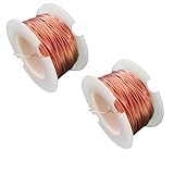 2x Kupferlackdraht 0,2mm (je 10m) – isolierter Kupferdraht für Elektromotoren, Schmuck & Garten-Elektrokultur
