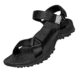 OutPro Sandalen Herren Sportsandalen Verstellbare Klettertreppe Trekkingsandalen Wassersandalen Sommer Atmungsaktiv für Trekking Wander Outdoor Schwarz, 44