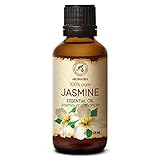 Jasminöl 50ml - Jasminum Officinale - Rein & Natürlich - Ätherisches Jasmine Öl für Diffuser - Ruhiger Schlaf - Aromatherapie - Entspannung - Raumduft - Duftlampe - Relax Öl