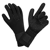 AUAUY Tauchhandschuhe, 3-mm-Neopren, Fünf-Finger-Handschuhe, warm, flexibel, rutschfest, verstellbare Handschlaufe, zum Tauchen, Schnorcheln, Surfen, Paddeln, Kajakfahren