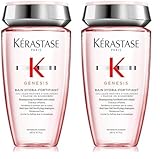Kérastase | Shampoo für feines Haar, Nährendes und kräftigendes Haarbad gegen Haarverlust, Bain Hydra-Fortifiant, Genesis, 250 ml (Packung mit 2)
