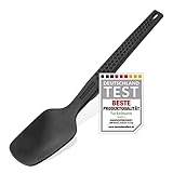 Fackelmann Statement Servierlöffel mit Lift-Up-Funktion – Kochlöffel mit ergonomischem Griff – Geeignet für beschichtete Töpfe und Pfannen – ca. 30 x 6,5 x 3,5 cm, Grau