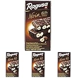 Ragusa Noir Tafel 100g – Die dunkle Variante mit 60 Prozent Kakaoanteil und ganzen Haselnüssen – Original Schweizer Schokolade (1 x 100g) (Packung mit 4)