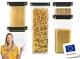 uandu Vorratsdosen mit Deckel Luftdicht - 5er Vorratsbehälter Set | Aufbewahrungsbox Küche Aufbewahrung & Organisation | BPA Frei | Küchen Organizer | Vorratsdosen für alle trockenen Lebensmittel