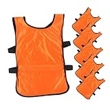 ABOOFAN 6 Stück Teiliges Atmungsaktives Trainingsleibchen für Orange Fußballweste aus Langlebigem Polyester Locker Geschnitten für Bewegungsfreiheit Leichtes An Ausziehen für Fußball