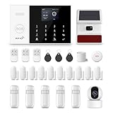 PGST Alarmanlage 26-teiliges,Home Alarmanlage Haus mit APP,WLAN+ 4G Alarmanlage Set mit Outdoor Sirene,Kamera,Fenster Tür Sensoren,Bewegungsmelder,RFID und Fernbedienungen,Funktioniert mit Alexa