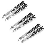 STAHLWERK Holz-Sägeblatt 6 er Set 150 x 19 x 1,2 mm Long Life Säbelsägeblätter | Reciprosägeblätter mit 1/2 Zoll Aufnahme und 6 TPI für Säbelsägen | Reciprosägen | Stichsägen