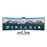 Philips 499P9H - 49 Zoll DQHD Curved USB-C Docking Monitor, Webcam, höhenverstellbar, HDR400 (5120x1440, 70 Hz, HDMI 2.0, DisplayPort, USB-C, RJ45, USB Hub) schwarz