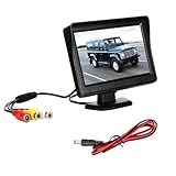 HEIBTENY 4.3' TFT LCD Auto Monitor Mit Kabel Für Rückfahrkamera Rückfahrsystem Einparkhilfe, PAL/NTSC/AUTO Monitor Für PKW, SUVs, Lieferwagen, Pickups Und LKW