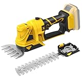 Grasschere Strauchschere Set kompatibel mit Dewalt 20V Akku, 2 in 1 Mini Heckenschere mit 2 Aufsatzklingen, Elektrische Strauchschere zum Schneiden von Strauch und Gras (Ohne Akku)