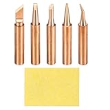 QUARKZMAN 1 Set 900M Lötspitzen Kupfer Nicht-Magnetische Lötspitzen Mit Reinigungsschwamm Ersatz Für Lötstation Spitzen (IS+B+K+3C+2.4D)