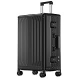 WOSHIXIAOKEAI Reisekoffer Koffer Aus Aluminium-Magnesium-Legierung, Boarding-Koffer, Trolley-Koffer Aus Aluminiumlegierung, Business-Koffer Koffer(Black,20)