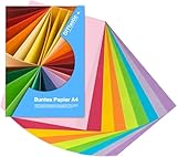 100x Papier bunt - 140 g/m² - Bastelpapier & Buntpapier - für Drucker & Basteln - Tonpapier & Tonkarton