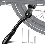 Keyck Fahrradständer 24-29 Zoll, Höhenverstellbar Fahrrad Ständer, Stabil rutschfest Hinterbauständer mit 2 Löchern 40mm Lochabstand, Aluminium Seitenständer für Mountainbike/E-Bike/Rennrad/BMX