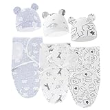 3Pcs Baby Pucksack Neugeborene 0-3 Monate, Babyschlafsack Puckschlafsack, Pucktuch Baby, Babydecke Swaddle Baumwolle 100%,Unisex Pack Wickel für Kleinkinder, Mädchen, Jungen,Neugeborenes Geschenk (01)