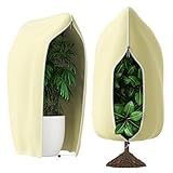 Priksia Pflanzenschutzhaube 2 Stück, Winterschutz für Pflanzen Frostschutz, Reißfest, mit Reißverschluss Zugband, Wiederverwendbar, Atmungsaktiv Winterschutz für Palmen, Olivenbaum Kübelpflanzen