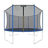 Ultrasport Gartentrampolin Uni-Jump, Kindertrampolin, Ø 366 cm, Trampolin Komplettset inklusive Sprungmatte, Sicherheitsnetz, gepolsterten Netzpfosten und Randabdeckung, Blau