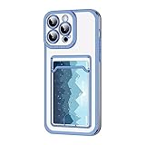 Miagon Hülle für iPhone 6S Plus/6 Plus,Transparente Rückseite Galvanisierte Handyhülle mit Kartenhalter Ultra Dünn Weiche Stoßfeste Durchsichtige Handykartenhalter Schutzhülle