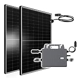Balkonkraftwerk 1170W JA Solar Solarpanel mit 800W TSUN MS800 Micro Wechselrichter WiFi, 2X 450W Bifazial Solarmodule Black Frame für Haus Dach Terrasse Garten PV Anlage Solaranlage