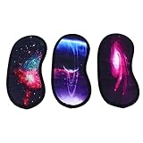 Homoyoyo 3Stücke Augenmaske Bequeme Schlafmaske für Reisen Home Office und Nickerchen Leicht und Waschbar Zufälliges Muster für Männer und